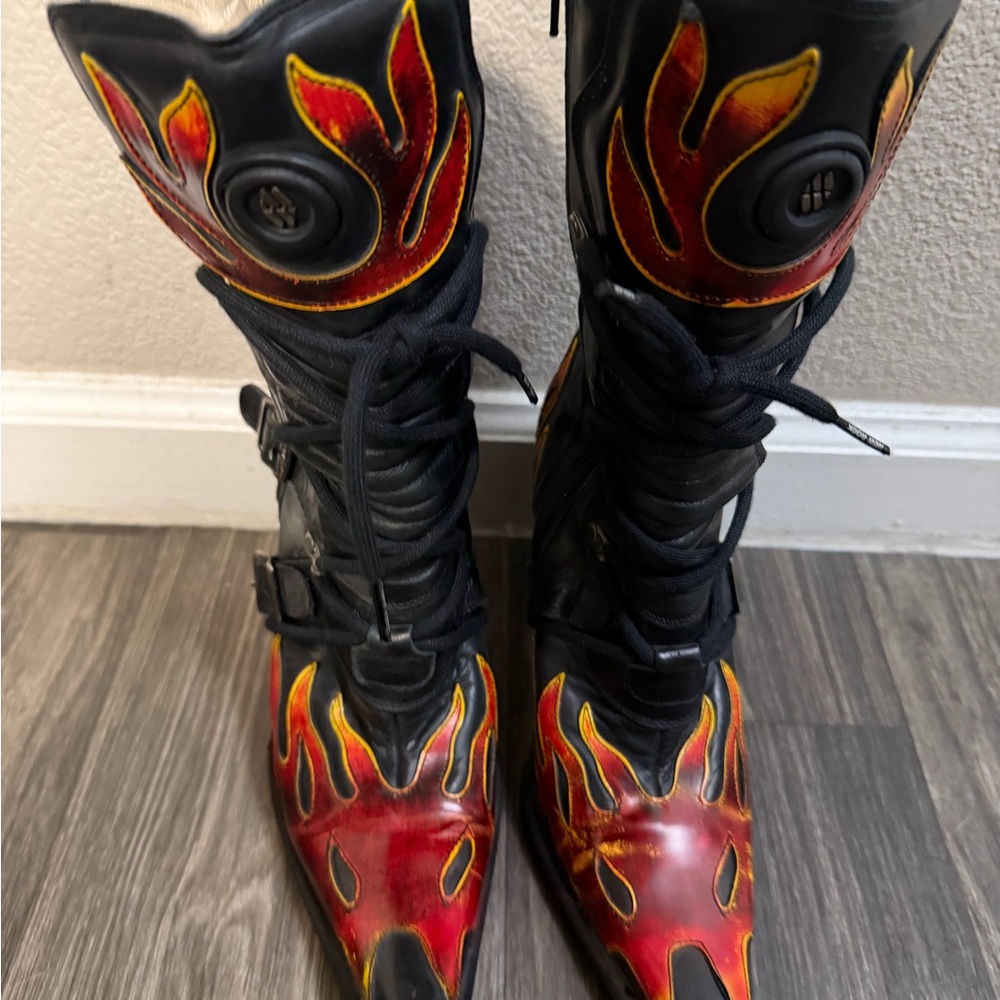 Vintage New Rock Flame Boots